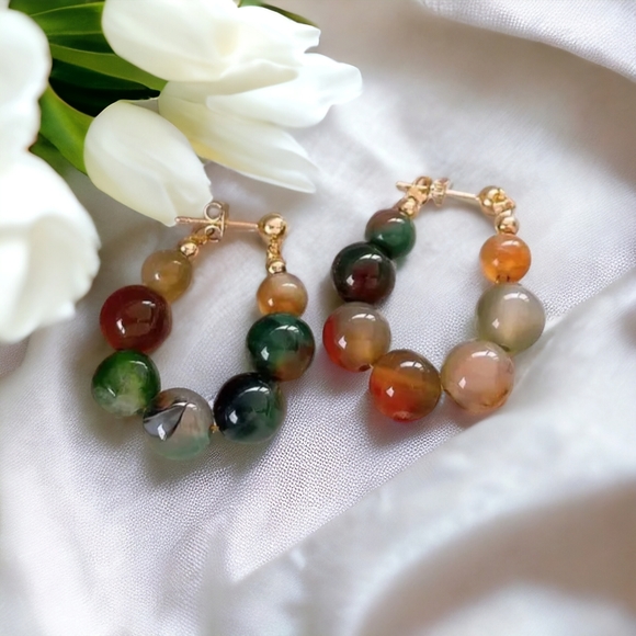 Colorful beaded earrings - Picture 12 of 14